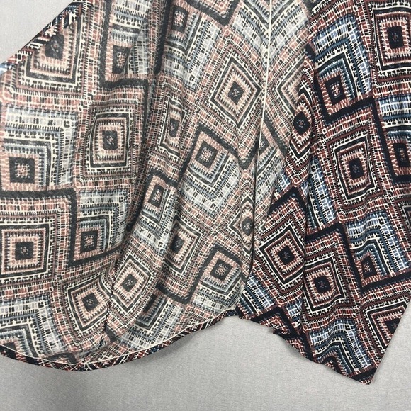 Neiman Marcus Cashmere Cardigan Sweater L/XL Multicolor Aztec Print Open - Picture 7 of 12